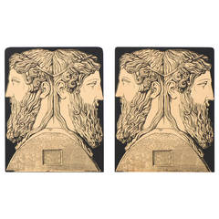 Pair of Janus Bookends by Piero Fornasetti