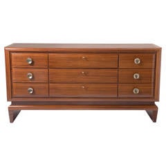 Palisander wood commode with three drawers, France circa 1950
