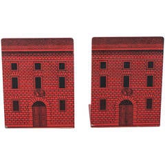 Pair of Architectural Bookends by Piero Fornasetti.