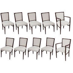 Ten Rosewood chairs, including two carvers, by Gordon Russells