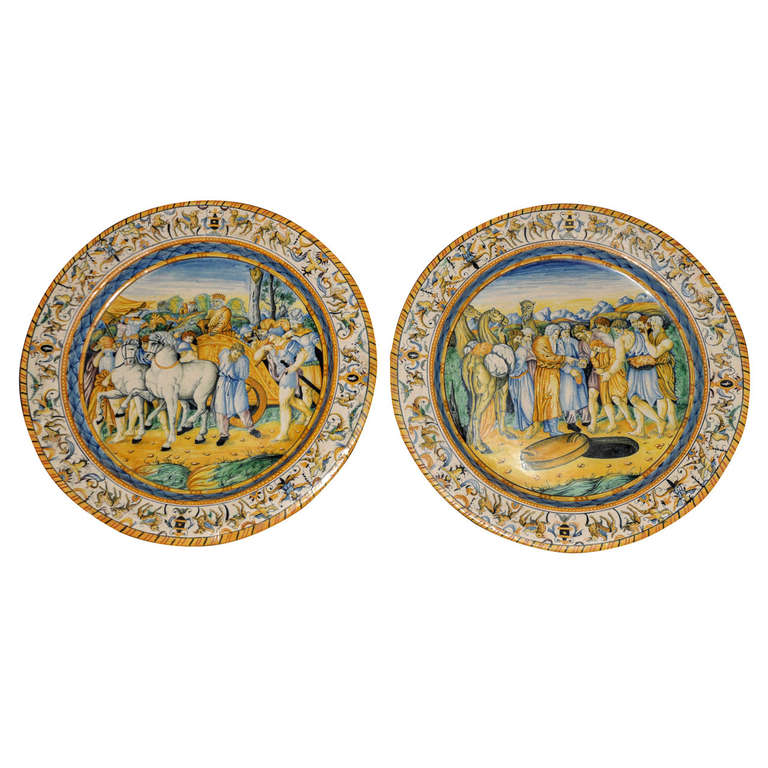 Pair of 19th Century Ceramic Plates For Sale