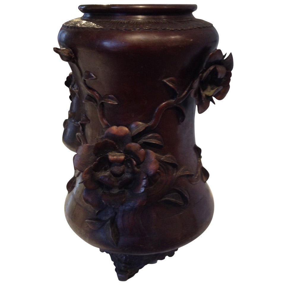 Japanese Bronze 19th Cent. Vase For Sale