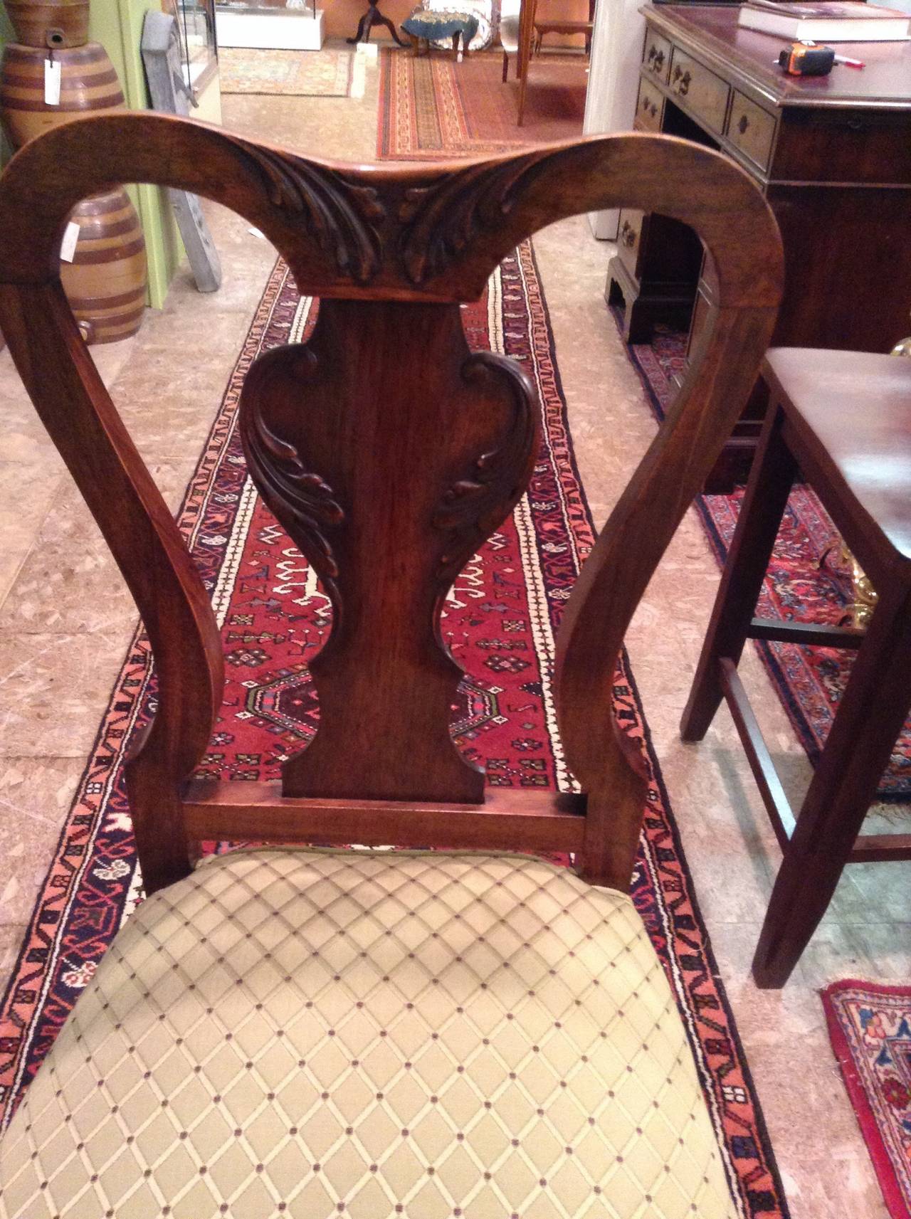 Irish Set of 8 Chippendale Dining Chairs For Sale 1