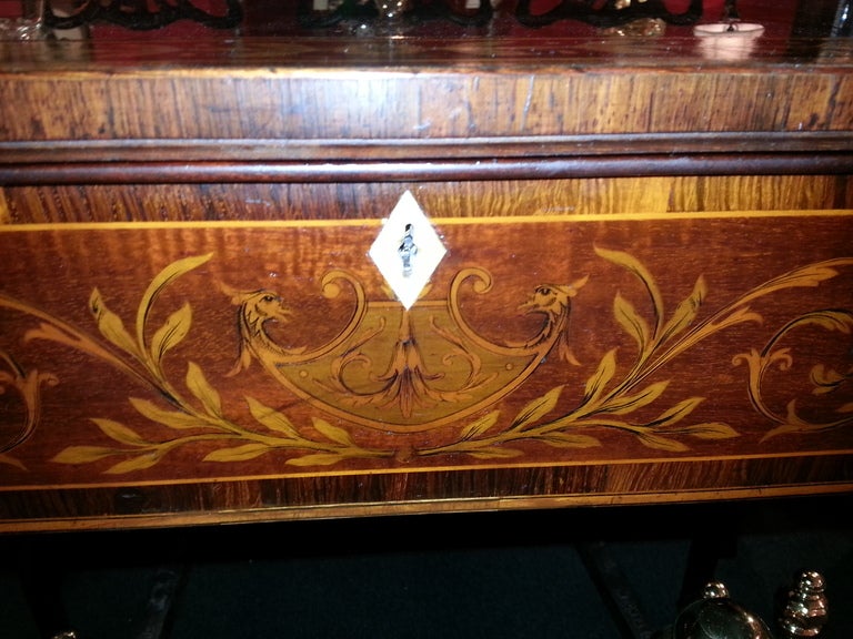 19th Cent Mahogany Inlaid Table Vitrine