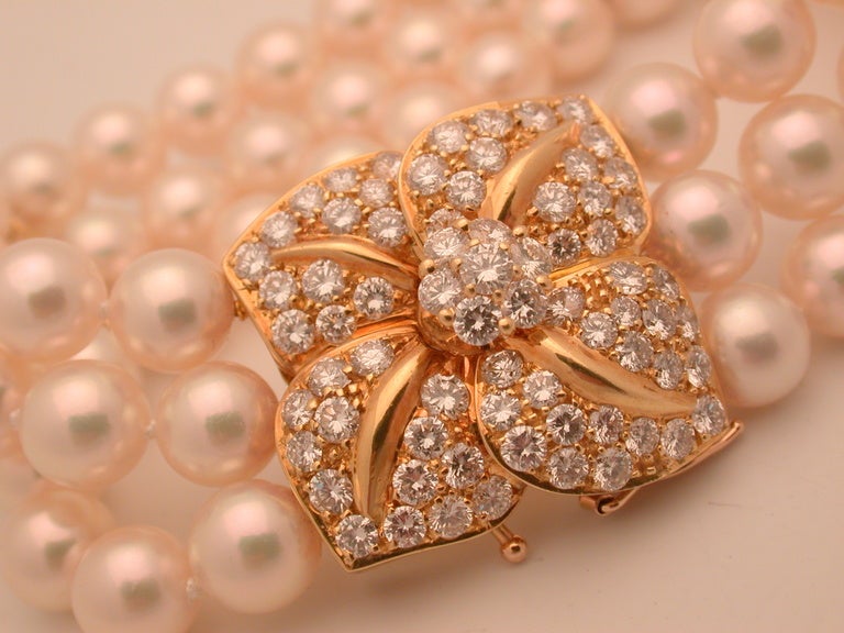 Gold Mikimoto Cultured Akoya Pearl Bracelet