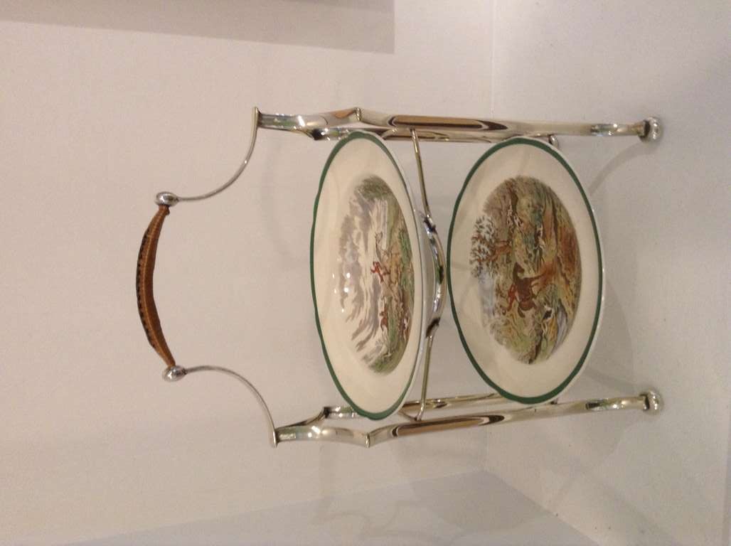 English Silver Plated Two Tier Cake/Plate Stand In Good Condition In Middleburg, VA