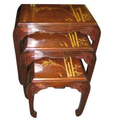 ORIENTAL SET OF 3 NESTING TABLES