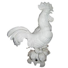 ITALIAN WHITE CERAMIC ROOSTER