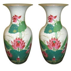 PAIR OF CHINESE HAND PAINTED VASES