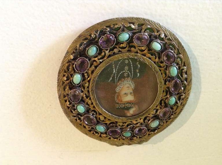 19th Century Stone Encrusted Portrait Minature