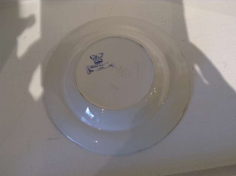British Set of 8 Transferware  Blue/White Willow Pattern Rimmed Soup Bowls by Ashworth
