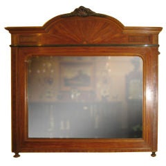 Antique French Satinwood Bevelled  Mirror