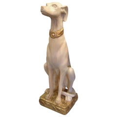 Italian Carved Wood Greyhound  Statue