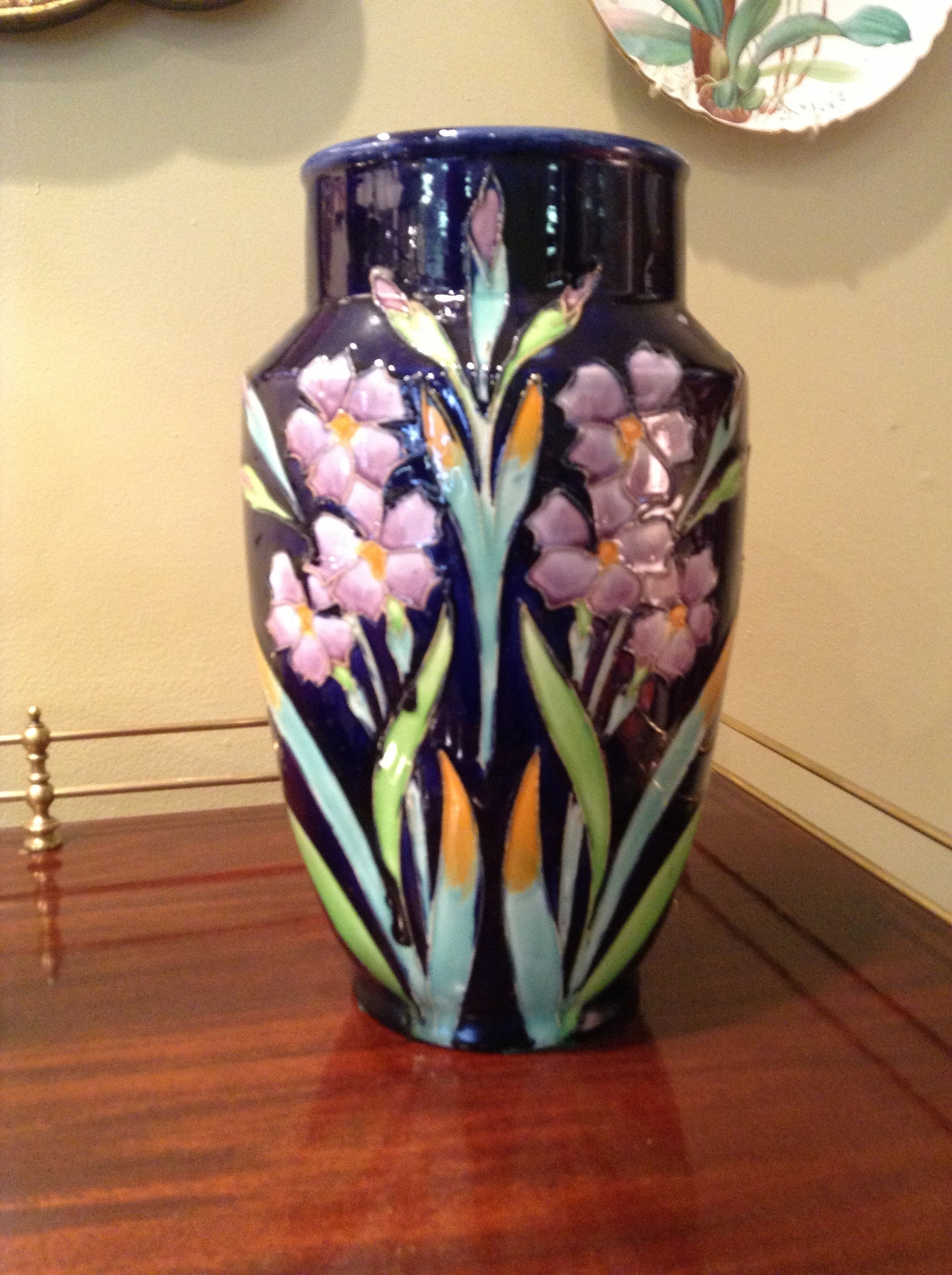 French Majolica Longchamps Vase For Sale