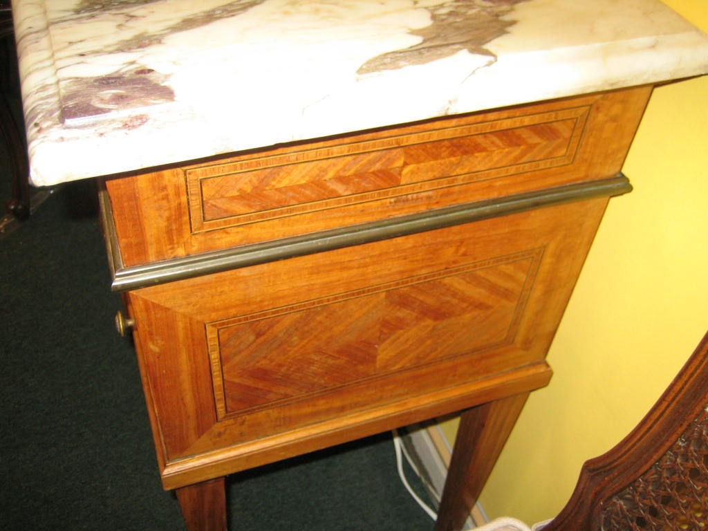 Pair Of French  Satinwood Inlaid Bedside Pedestals