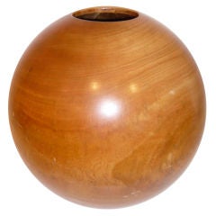 Large Handcrafted Wood-Turned Bowl in the manner of Moulthrop