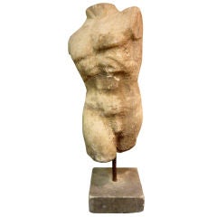 English Sandstone Sculpture of a Male Torso