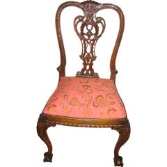 Antique Chippendale Carved Side Chair -
