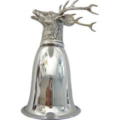 Large Gucci Silverplate Stag Stirrup Cup