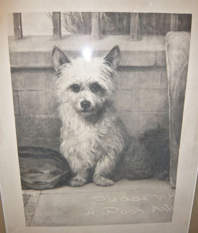 20th Century Signed Terrier Print by Scottish Artist Charles Kay Robertson