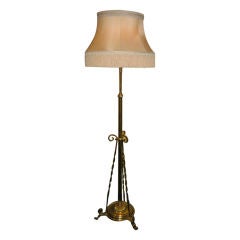 English Edwardian Telescopic Brass Standard/floor  Lamp