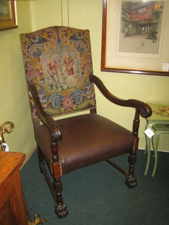 19th Century European Carved Armchair