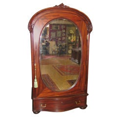 Antique American  Mirror Door Armoire
