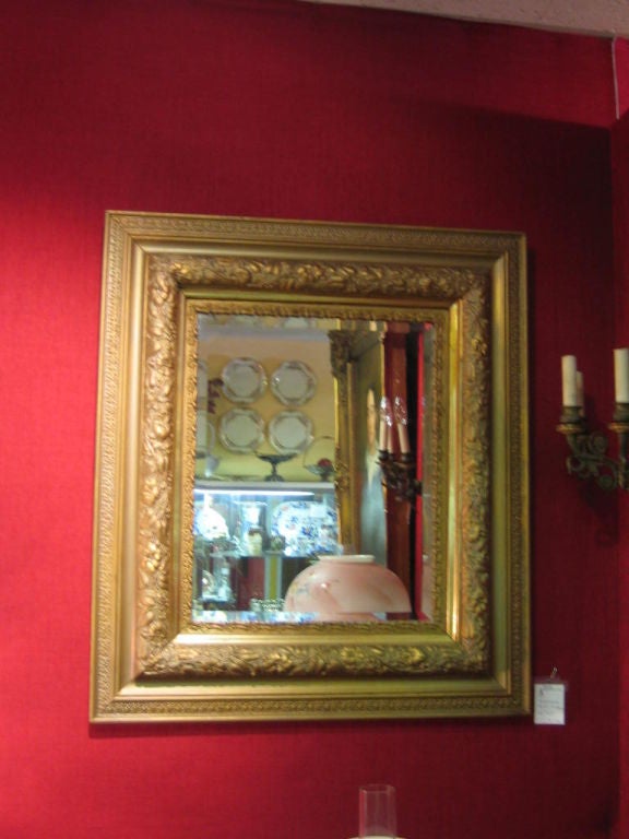 GILT FRAMED BEVELLED MIRROR WITH FLOWER AND LEAF DECORATION - REPLACEMENT MIRROR