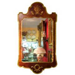 Chippendale Style Walnut And Gilt Mirror With Wheat Detail