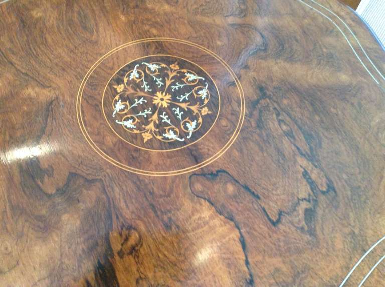 British Edwardian English Rosewood Inlaid Side Table For Sale