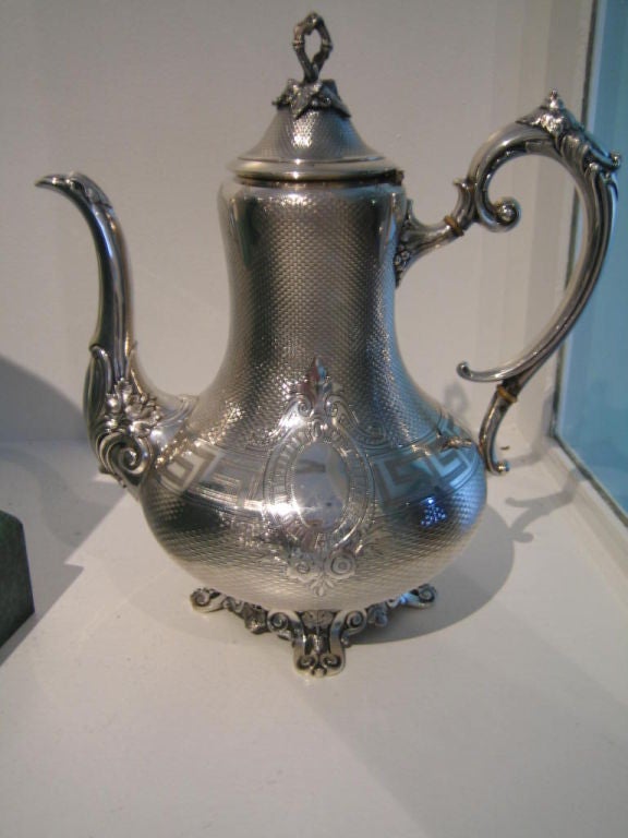 Neo Classical Silver Coffee Pot For Sale 3