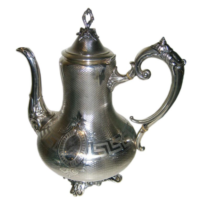 Neo Classical Silver Coffee Pot For Sale
