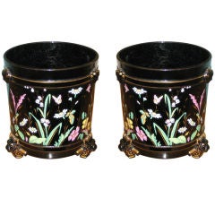 ENGLISH VICTORIAN CACHE POTES - PAIR