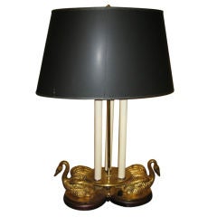 GILT METAL SWAN LAMP