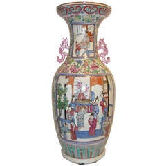 Grand 19th c. Rose Medallion Vase