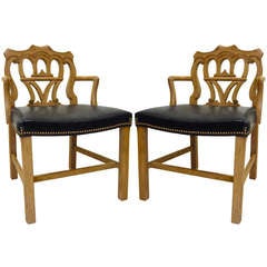 Pair of Pagoda Arm Chairs