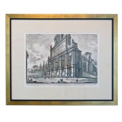 Antique Large Early 19thC Italian Engraving/Etching of Acqua Paola