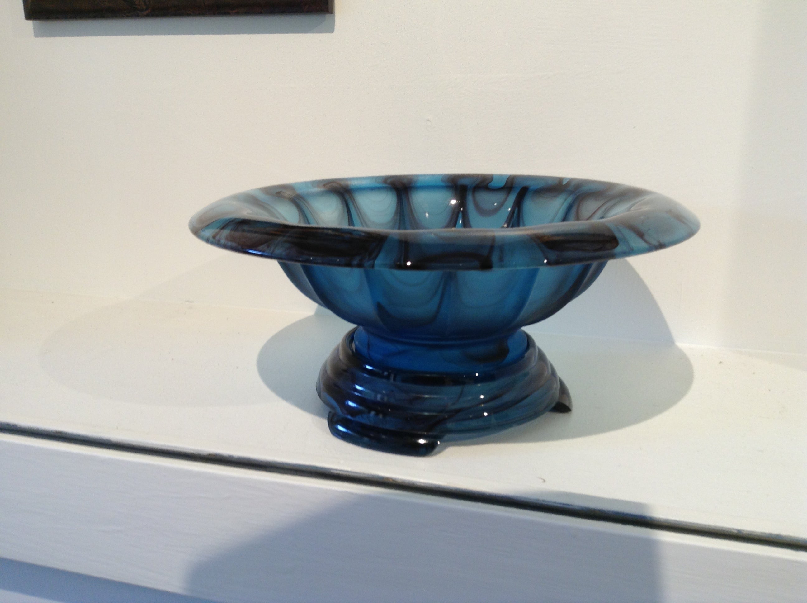 Art Deco Gateshead Glass Bowl On Stand For Sale