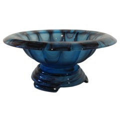 Art Deco Gateshead Glass Bowl On Stand