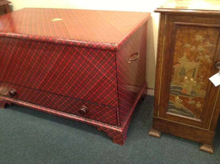 Scottish 19thcent Tartanware Blanket Chest For Sale 1