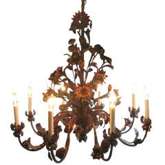 French Painted 9 Arm Chandelier