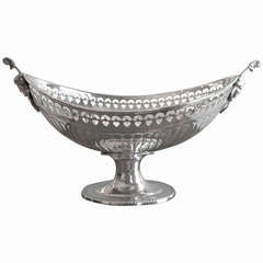 English Silver Plated Oval Fruit Bowl