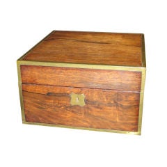 Antique Gentleman's English Rosewood & Brass Toilet Water Box