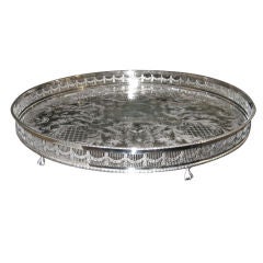 Silver Plated Circular Gallery Tray