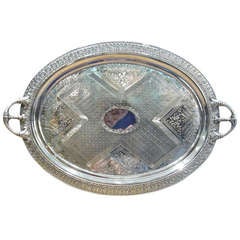 Antique Grand Victorian-Era Silver-Plated Tray