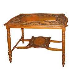 Scottish Oak  Carved Occassional Table