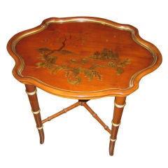Small Occasional Table With Chinoiserie Design