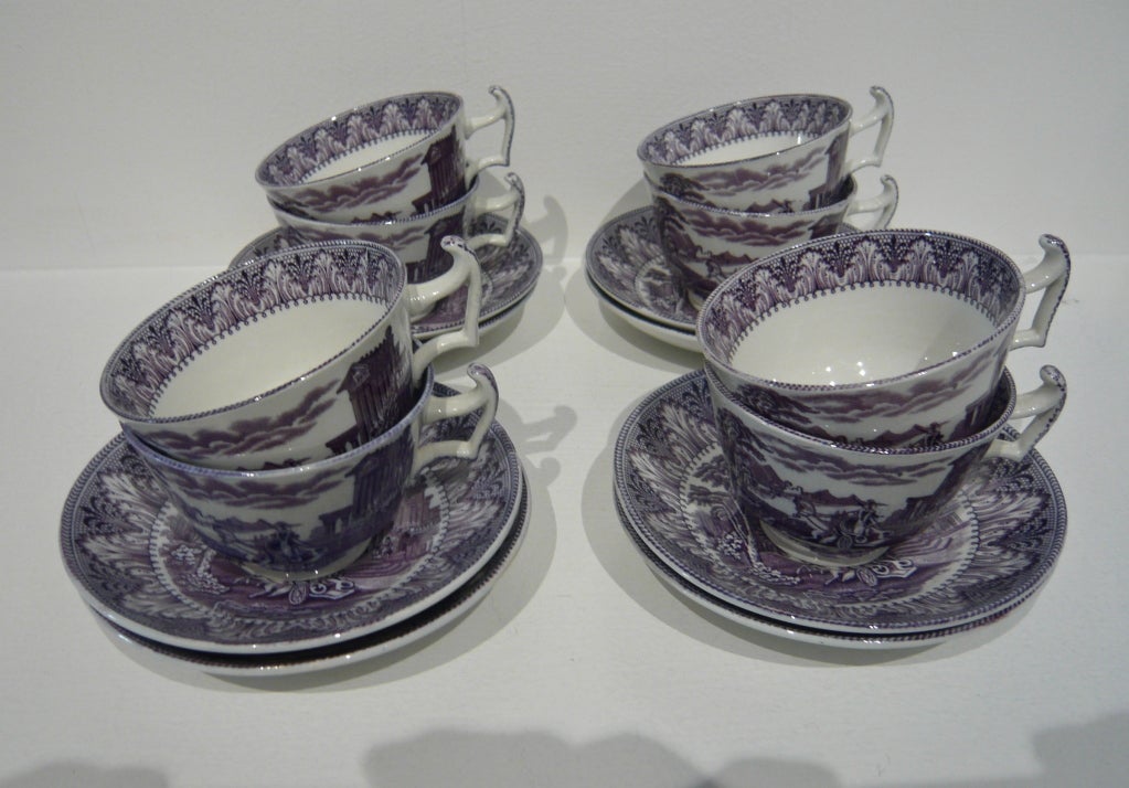 Porcelain English Transferware Tea Service