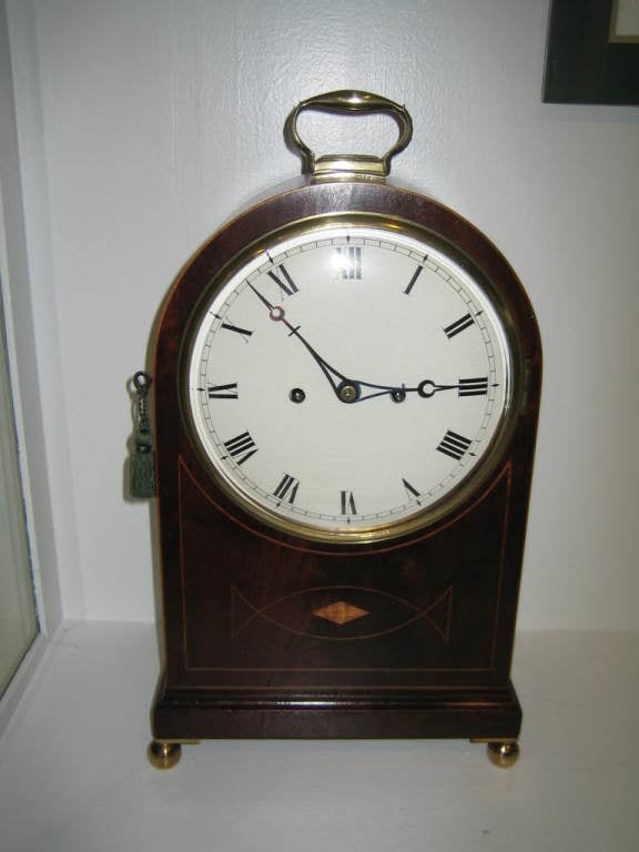 English Mahogany Twin Fusee Bracket Clock