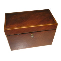 Flame Mahoagany  Inlaid Tea Caddy